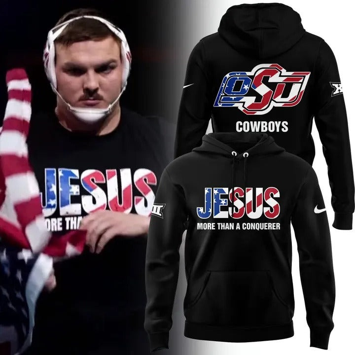 Wyatt Hendrickson Jesus Hoodie More Than A Conqueror OSU Cowboy Wrestling Fan Gifts-1 Wyatt Hendrickson Jesus Hoodie More Than A Conqueror OSU Cowboy Wrestling Fan Gifts-1