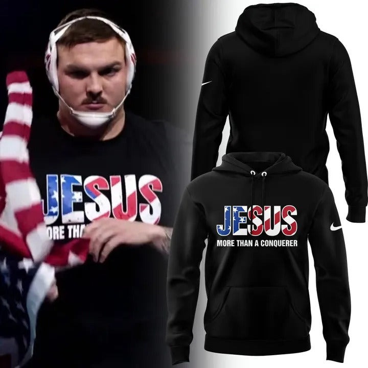 Wyatt Hendrickson Jesus Hoodie More Than A Conqueror OSU Oklahoma State Wrestler-1