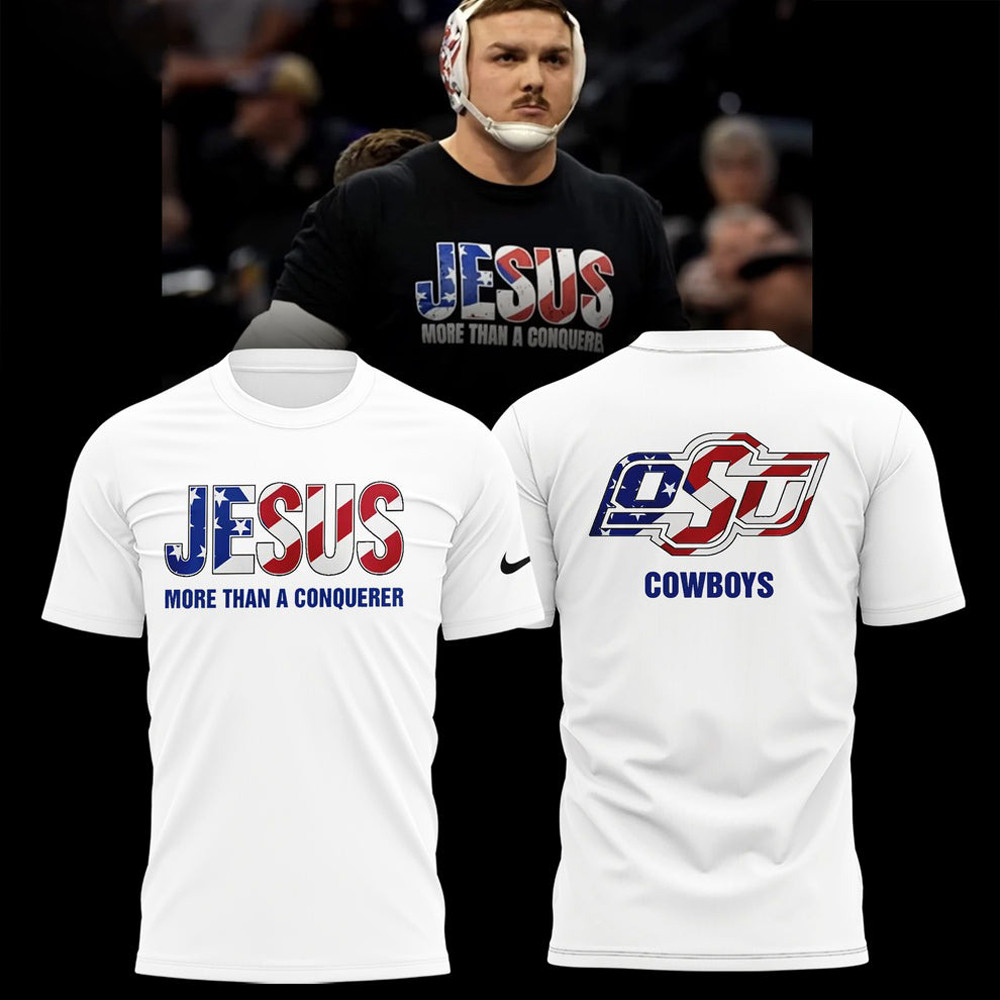 Wyatt Hendrickson Jesus Shirt More Than A Conquerer OSU Cowboy Wrestling Oklahoma State-1