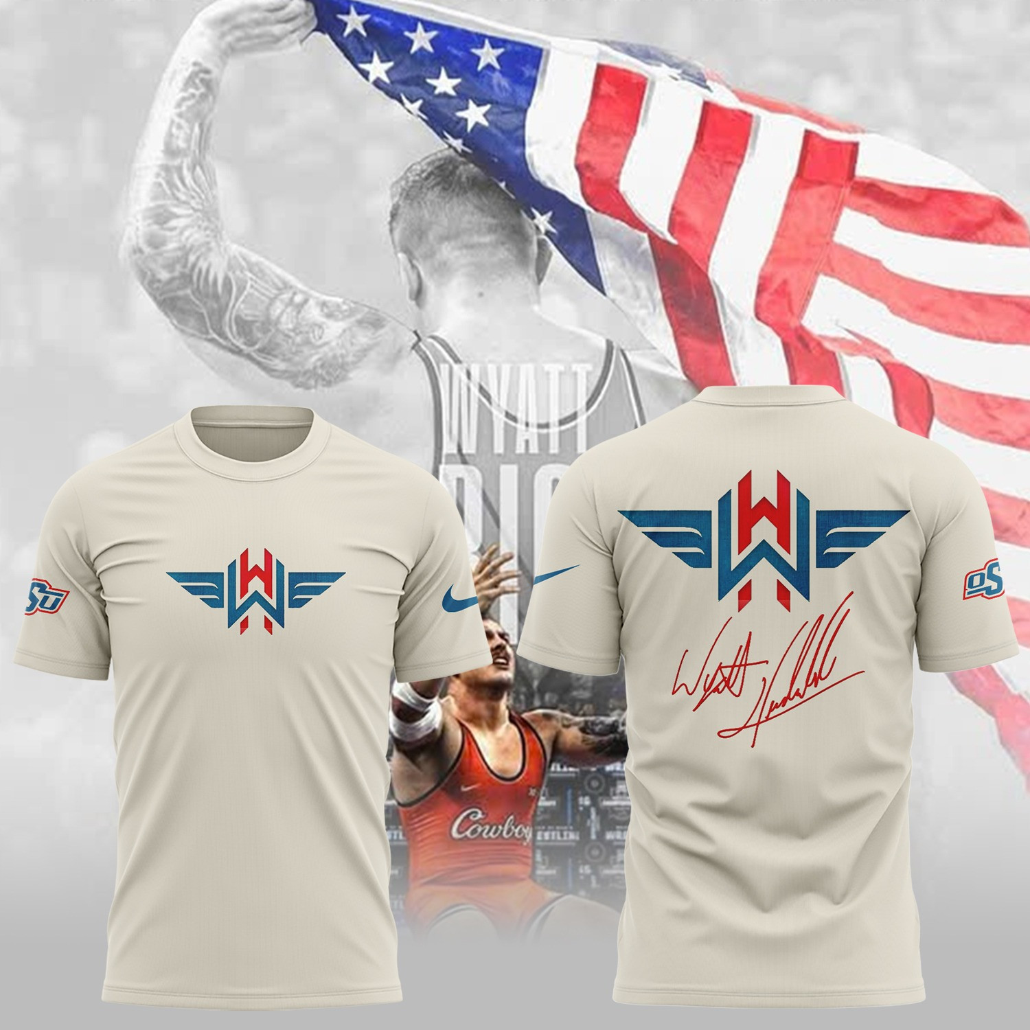Wyatt Hendrickson T-Shirt Oklahoma State OSU Cowboy Wrestling Wyatt Merch Fan Gifts-1