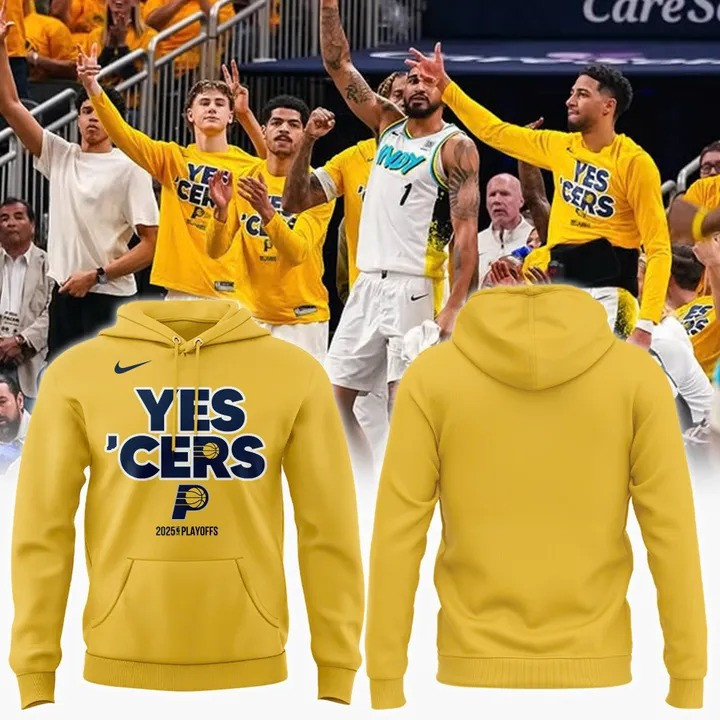 Yes Cers Indiana Pacers 2025 NBA Playoffs Hoodie Yellow Basketball Great Gifts For Fans-1