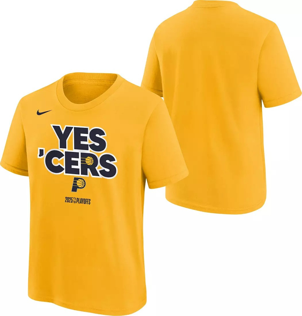 Yes Cers Pacers Indiana 2025 NBA Playoffs T-Shirt Yellow Basketball Fan Merch Apparel-1