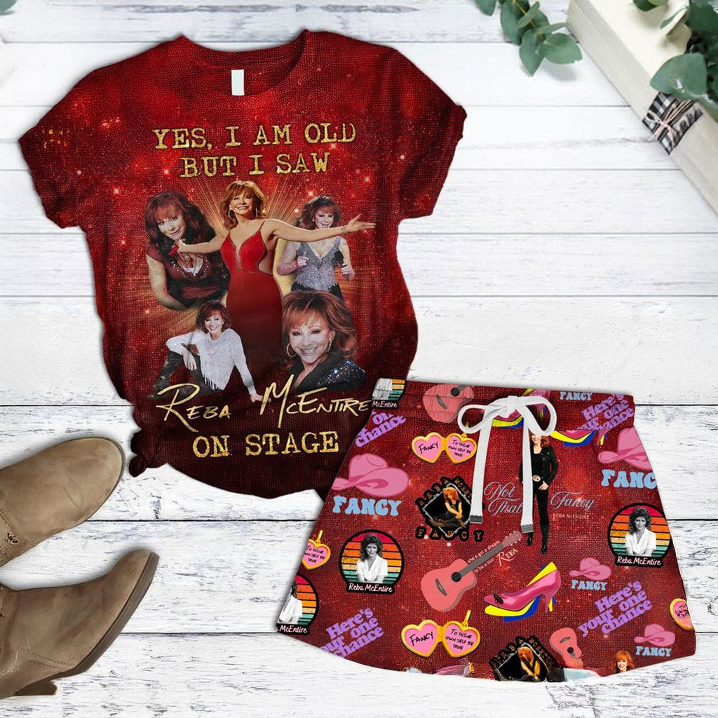 Yes I Am Old But I Saw Reba McEntire On Stage Pajamas Set Xmas Gifts For Wife-1