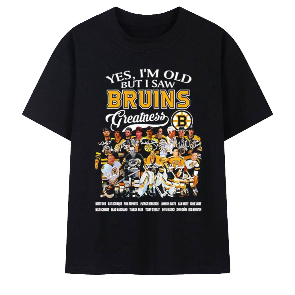 Yes I'm Old but I Saw Boston Bruins Greatness Players Signature T-Shirt Bruins Merch For Fans-1 Yes I'm Old but I Saw Boston Bruins Greatness Players Signature T-Shirt Bruins Merch For Fans-1