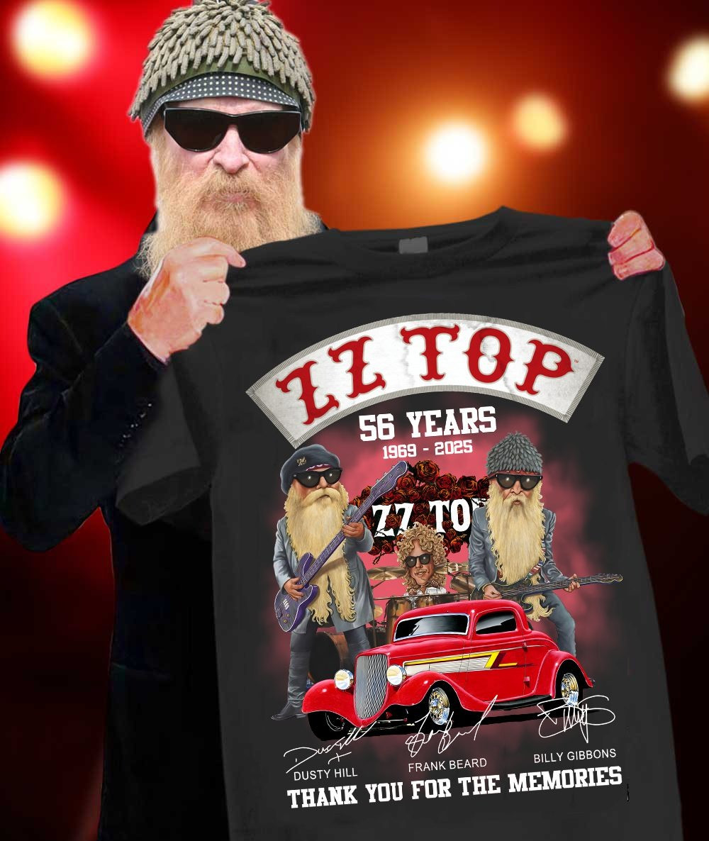 ZZ Top 56 Years 1969 2025 T-Shirt Thank You For The Memories Gifts For Rock Fans-1