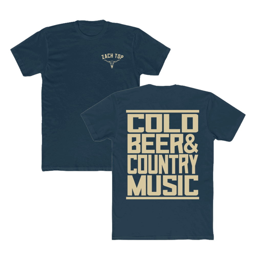 Zach Top Merch Zach Top Colo Beer And Country Music T-Shirt Navy Music Gifts For Fans-1