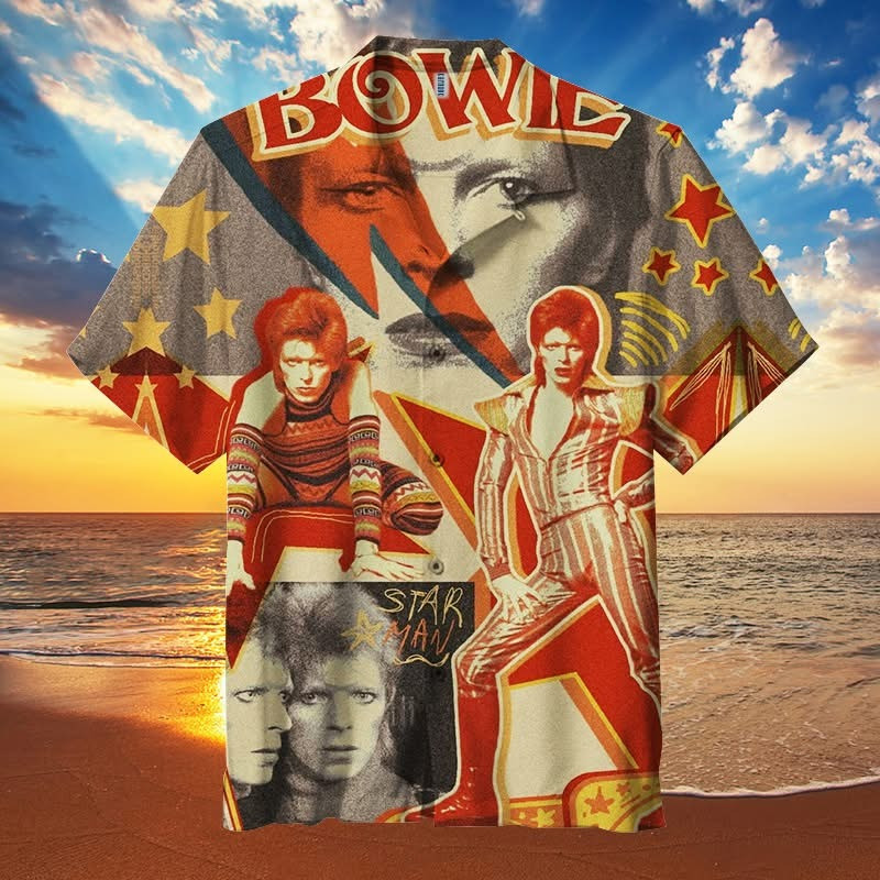 Ziggy Stardust's Lost Tour Merch Hawaiian Shirt Vintage Star Man Aloha Shirt Fan Gifts-1