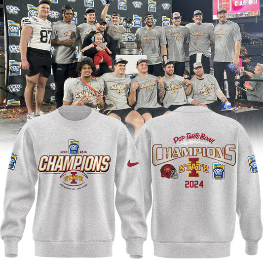 2024 Pop Tarts Bowl Champions Iowa State Football Sweatshirt Presents For Football Fans-1