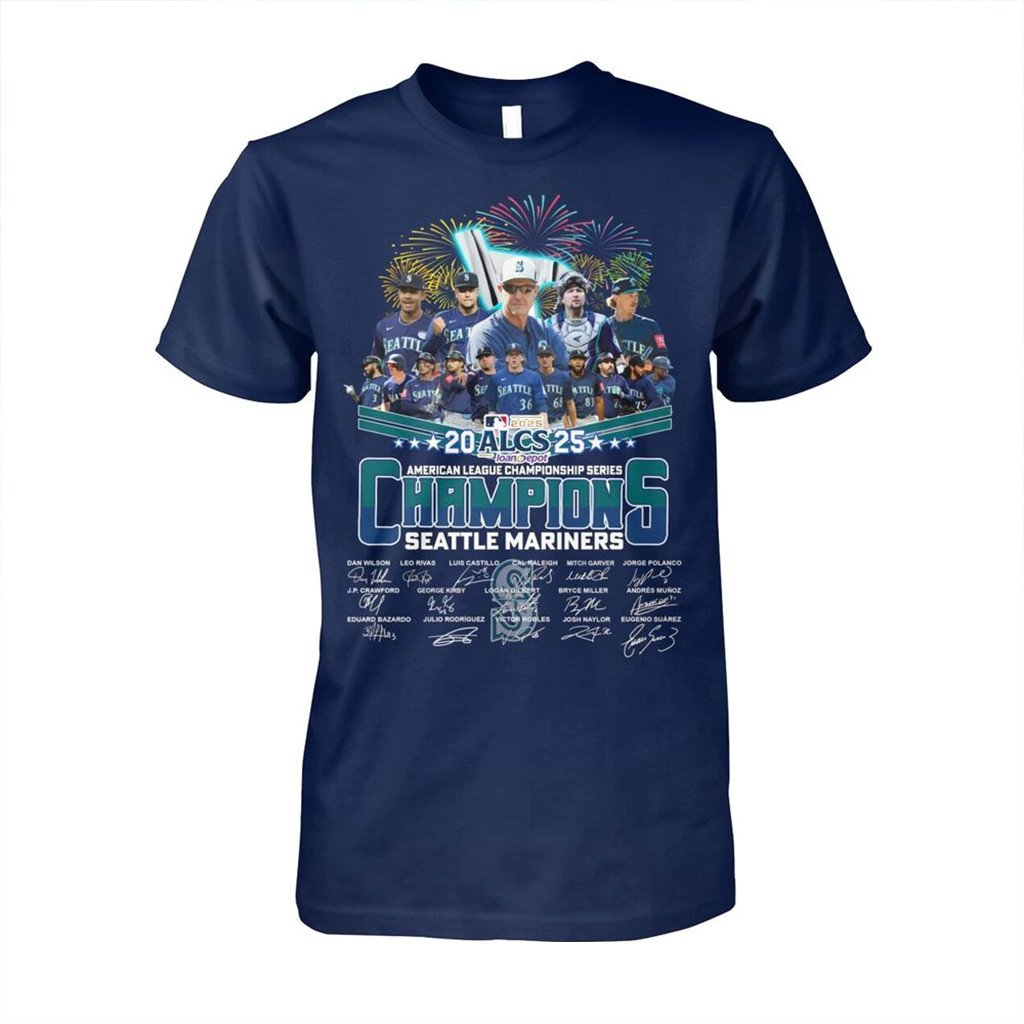 2025 ALCS Champions Seattle Mariners T-Shirt Mariners Merch Christmas Ideas For Him-1
