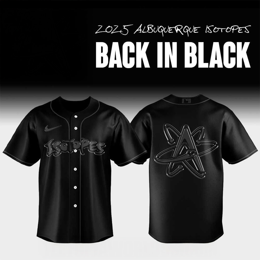 2025 Albuquerque Isotopes Back In Black Jersey Albuquerque Isotopes Merch Gifts For Fans-1
