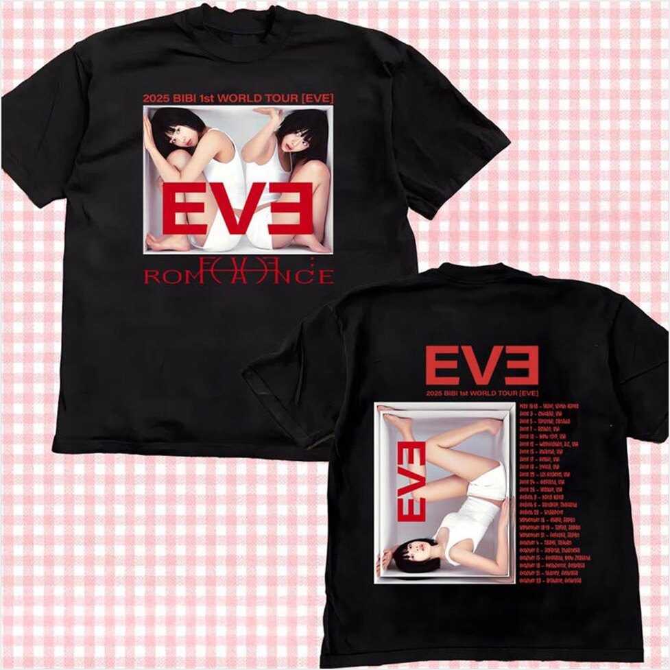 2025 Bibi 1st World Tour Eve T-Shirt Eve World Tour Shirt Bibi Kpop Shirt Gift Ideas For Fans-1