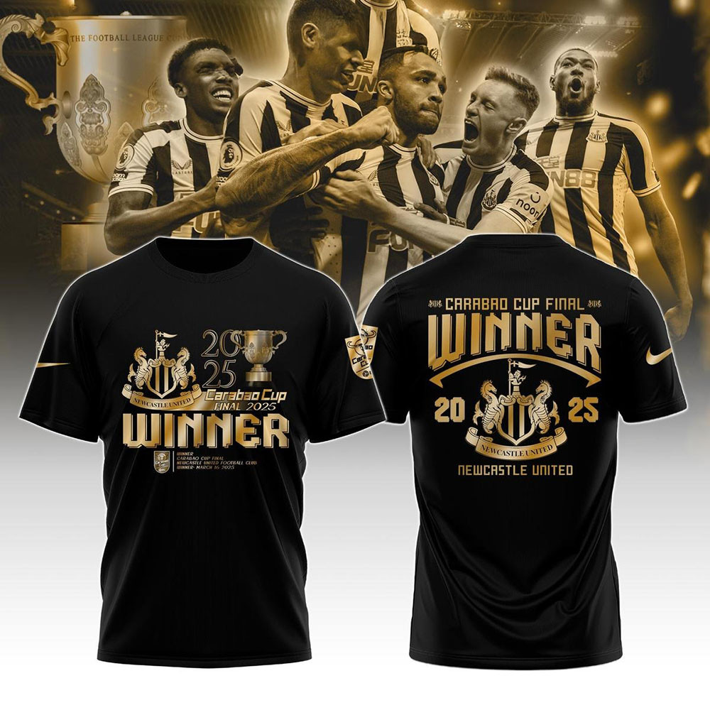 2025 Carabao Cup Champions Newcastle United T-Shirt Fathers Day Presents-1