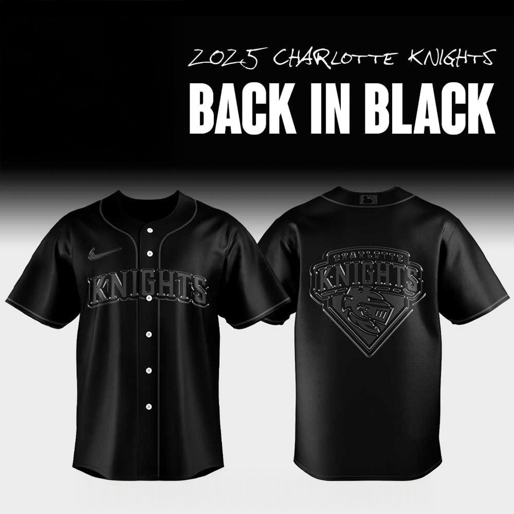 2025 Charlotte Knights Back In Black Jersey Charlotte Knights Merch Baseball Lovers Gifts-1