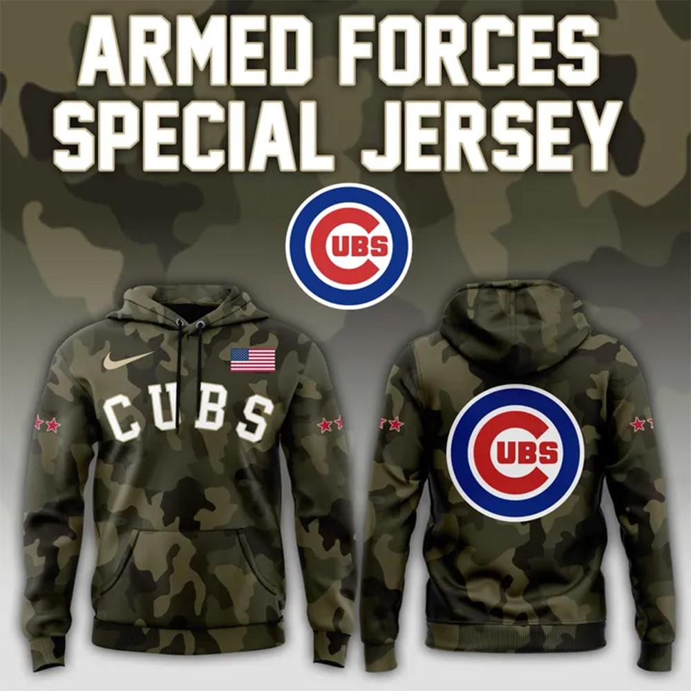 2025 Chicago Cubs Armed Forces Special Hoodie Gifts For Baseball Fans-1