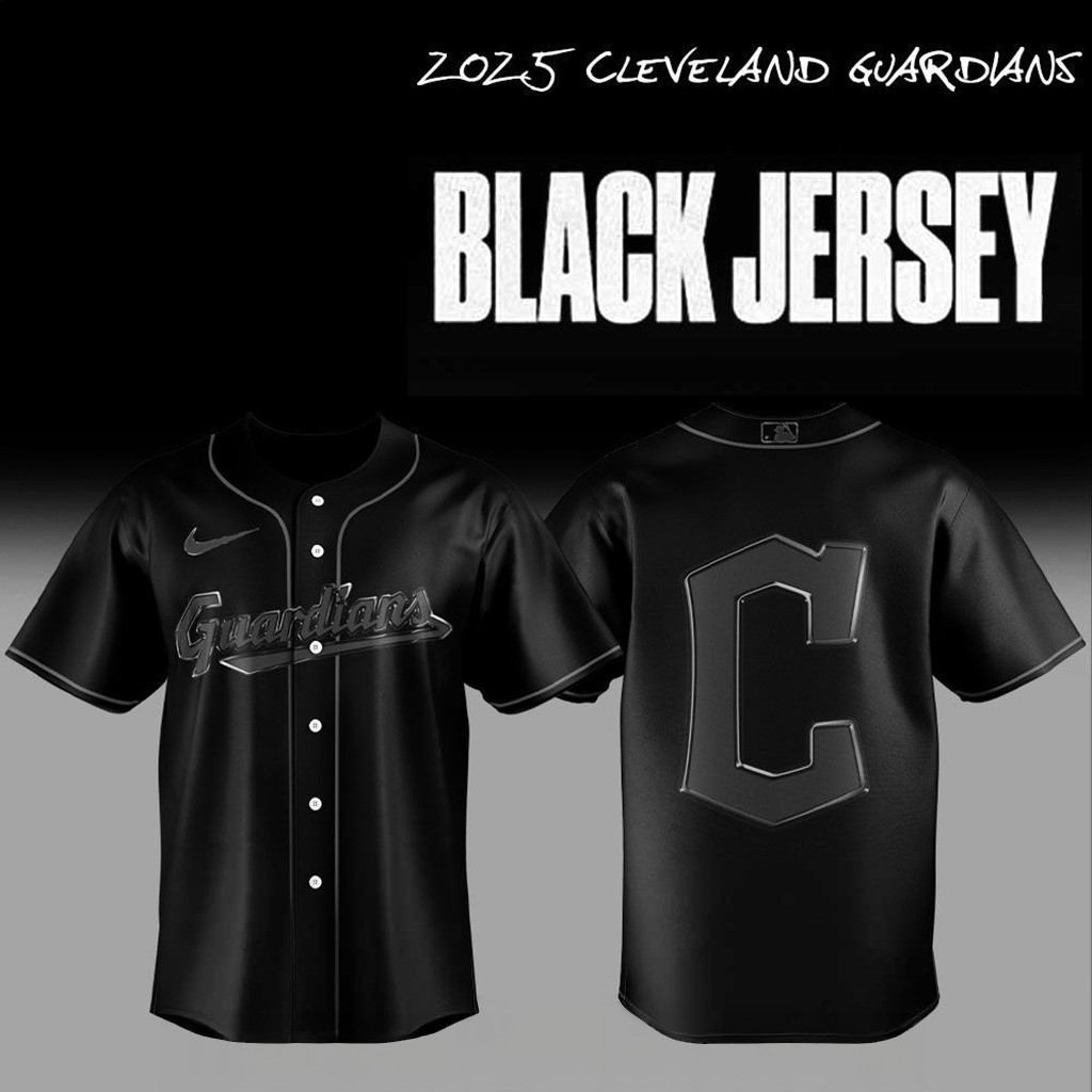 2025 Cleveland Guardians Back In Black Jersey Cleveland Guardians Merch Gifts For Baseball Fans-1
