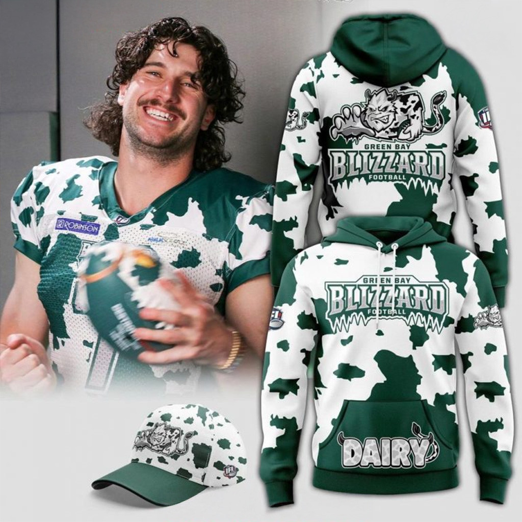 2025 Green Bay Blizzard x Dairy Night Special Hoodie Gifts For Football Fan-1