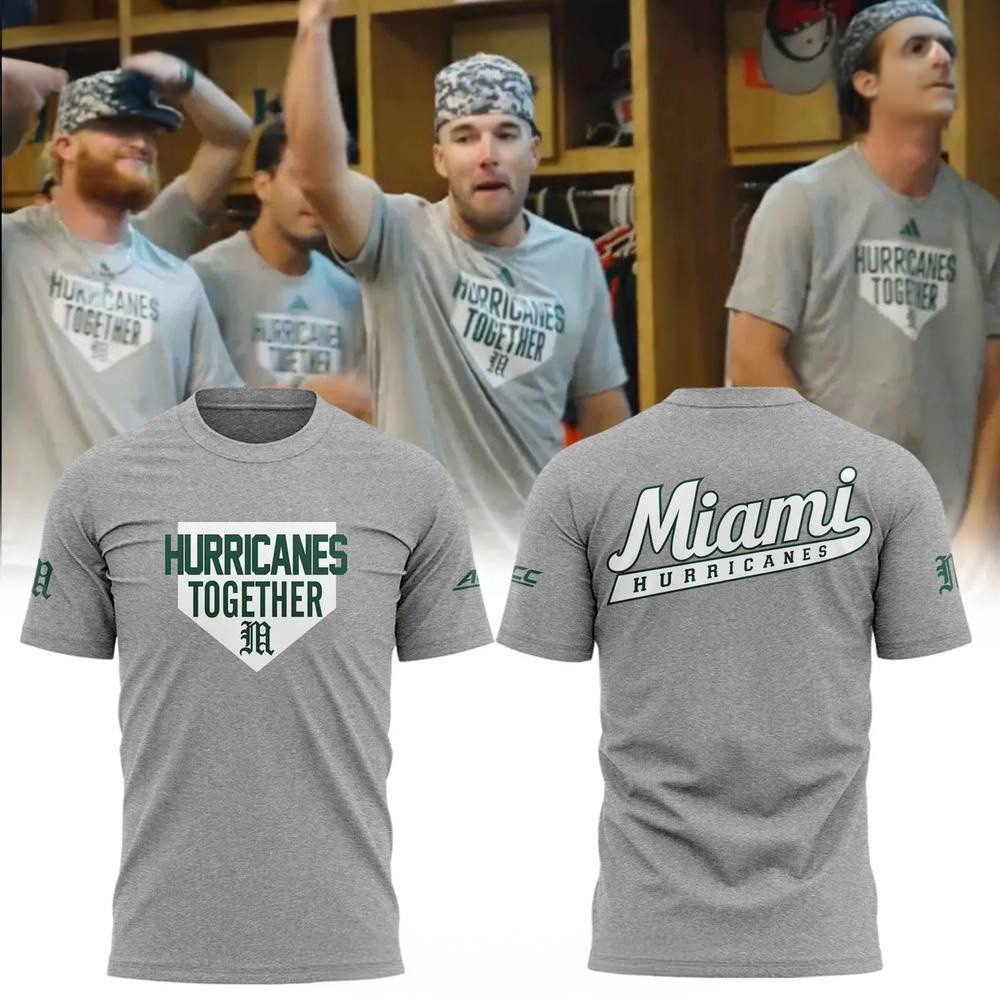 2025 Hurricanes Together Miami Hurricanes Special Edition Baseball T-Shirt Father's Day Gifts-1