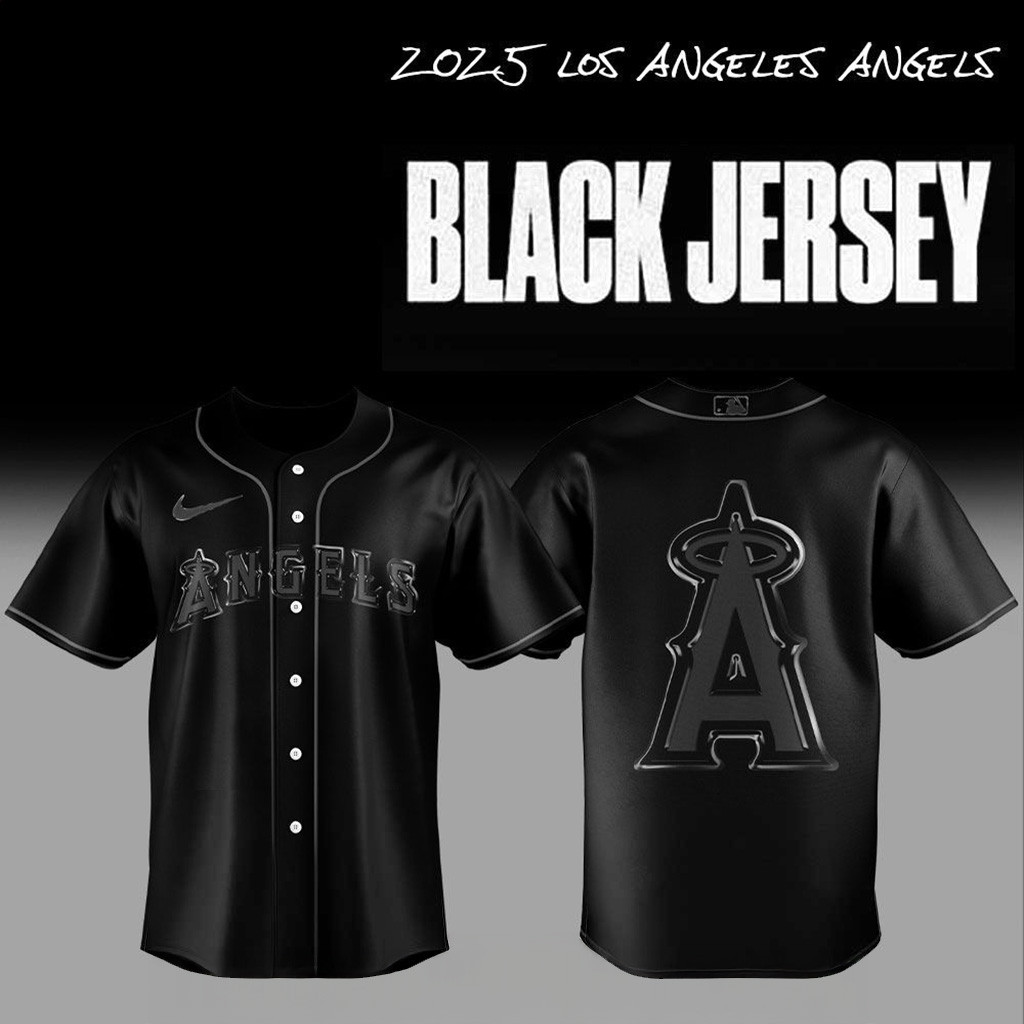 2025 Los Angeles Angels Back In Black Jersey Los Angeles Angels Merch Gifts For Husband-1