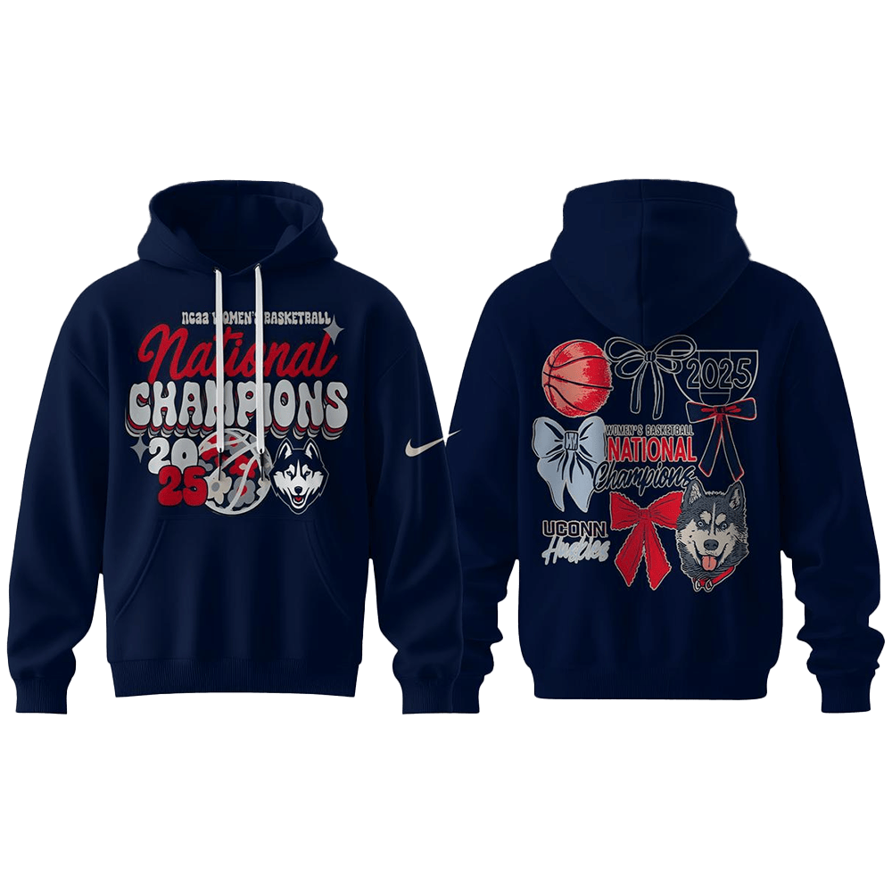 2025 NCAA Women's Basketball National Champions Uconn Huskies Hoodie Uconn Merch Dad Gifts-1
