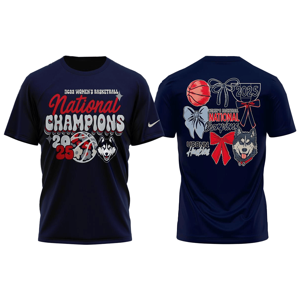 2025 NCAA Women's Basketball National Champions Uconn Huskies T-Shirt Uconn Merch Dad Gifts-1