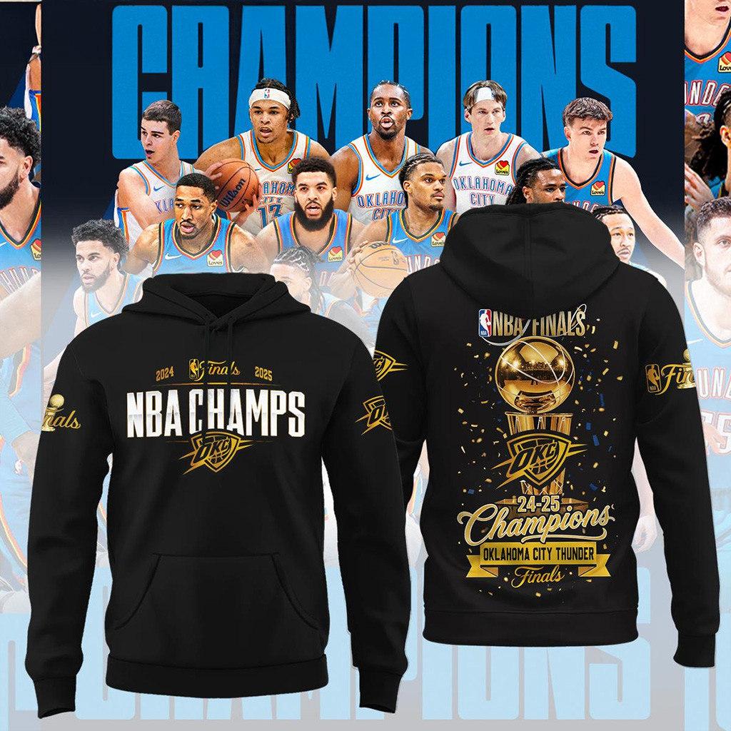 2025 OKC Thunder Champions Merch NBA Champions Hoodie Gifts For Dad-1