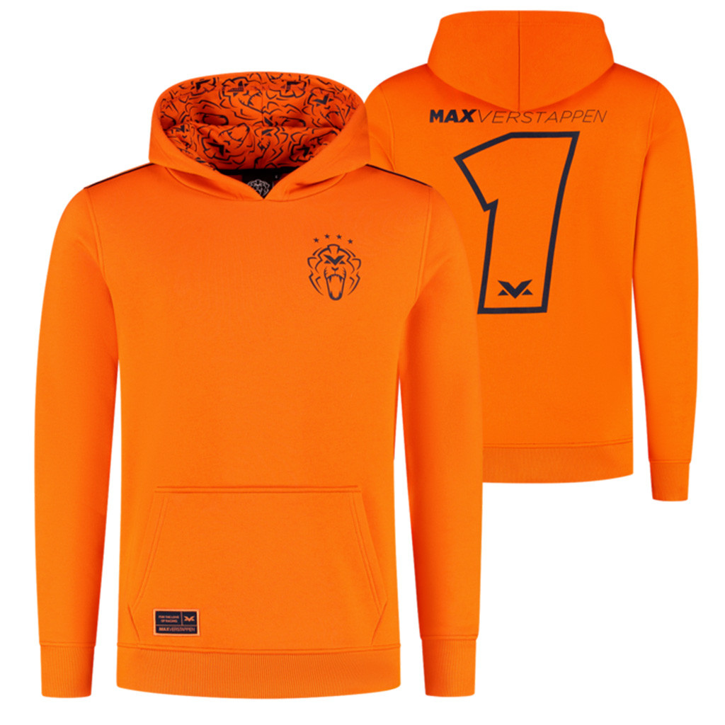 2025 Orange Lion Hoodie Max Verstappen Merch Red Bull Racing Gear Unleash The Lion Orange Hoodie-1