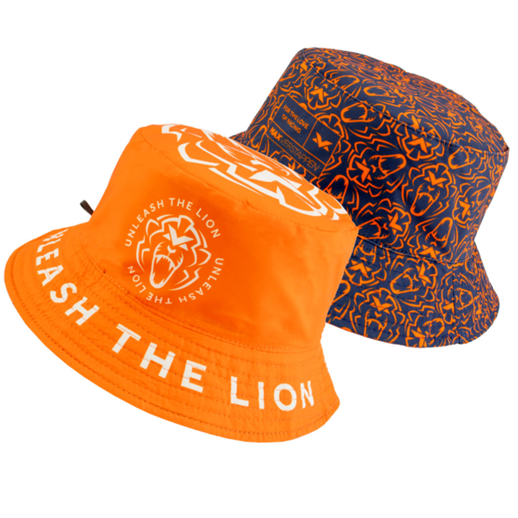 2025 Orange Lion Reversible Bucket Hat Max Verstappen Merch Red Bull Racing Gear Gifts For Racing Lovers-1