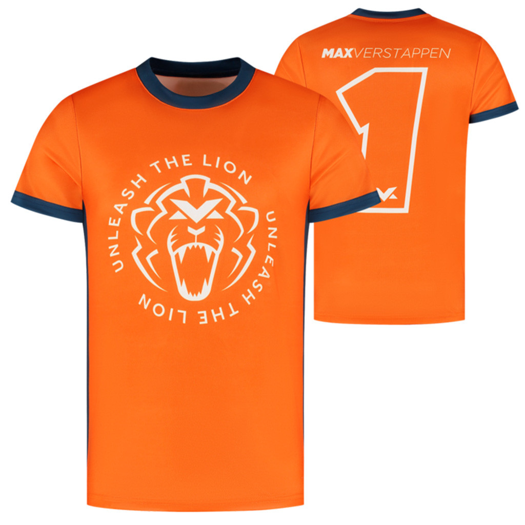 2025 Orange Lion Shirt Max Verstappen Merch Red Bull Racing Gear Unleash The Lion Orange T-Shirt-1