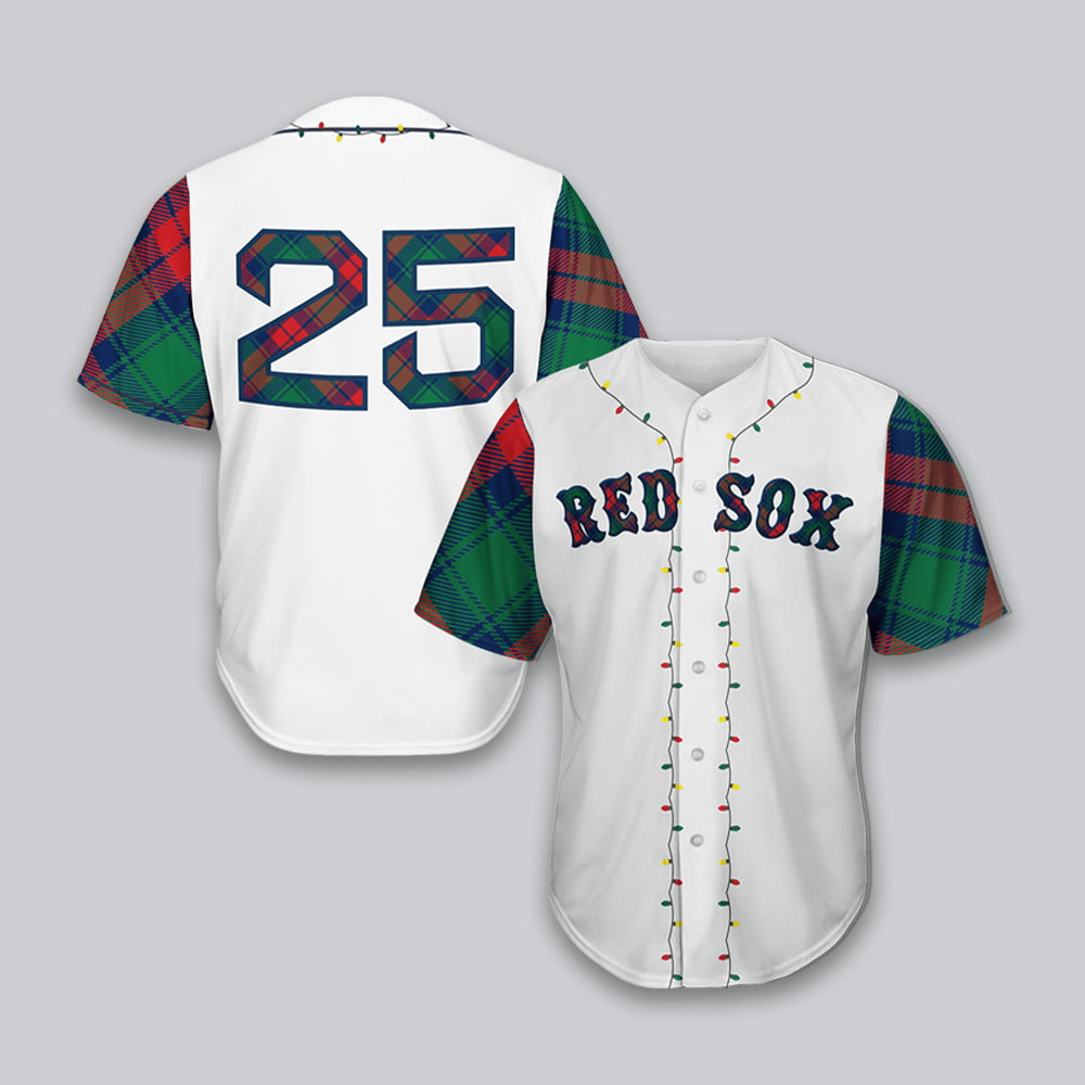 2025 Red Sox Christmas In July Jersey Giveaway Boston Red Sox Merch Baseball Team Gift Ideas-1