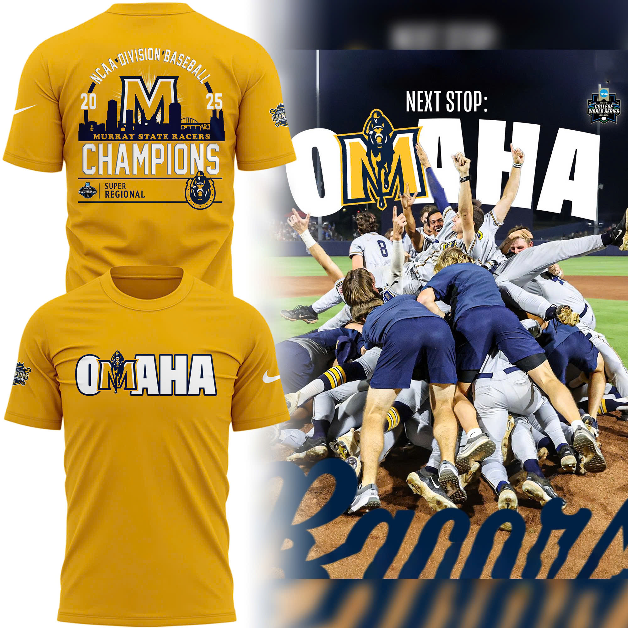 2025 Super Regional Champions Murray State Baseball Shirt Baseball Lover Gift Ideas-1