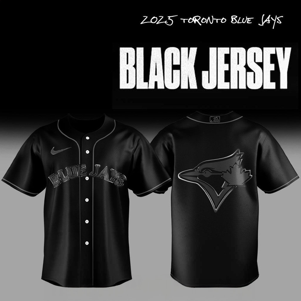 2025 Toronto Blue Jays Back In Black Jersey Toronto Blue Jays Merch Baseball Enthusiast Gifts-1