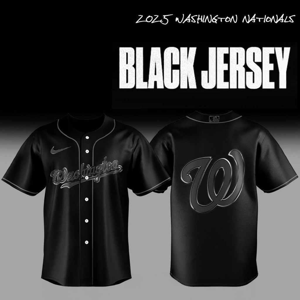 2025 Washington Nationals Back In Black Jersey Washington Nationals Merch Fans Gifts-1