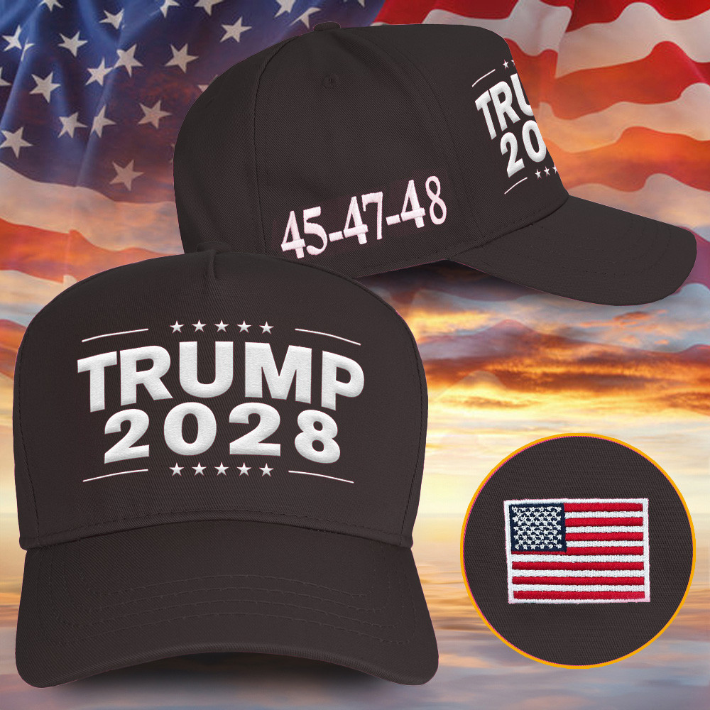 2028 Trump Hat Embroidered 45-47-48 Trump 2028 Hat Trump Merch Store Best Father's Day Gifts-1