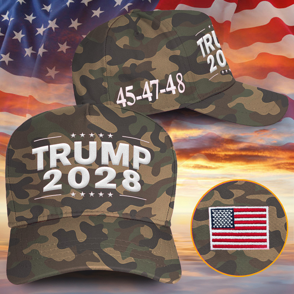 2028 Trump Hat Embroidered Camo Trump 2028 Hat Trump Merch Store Dad Fathers Day Gifts-1