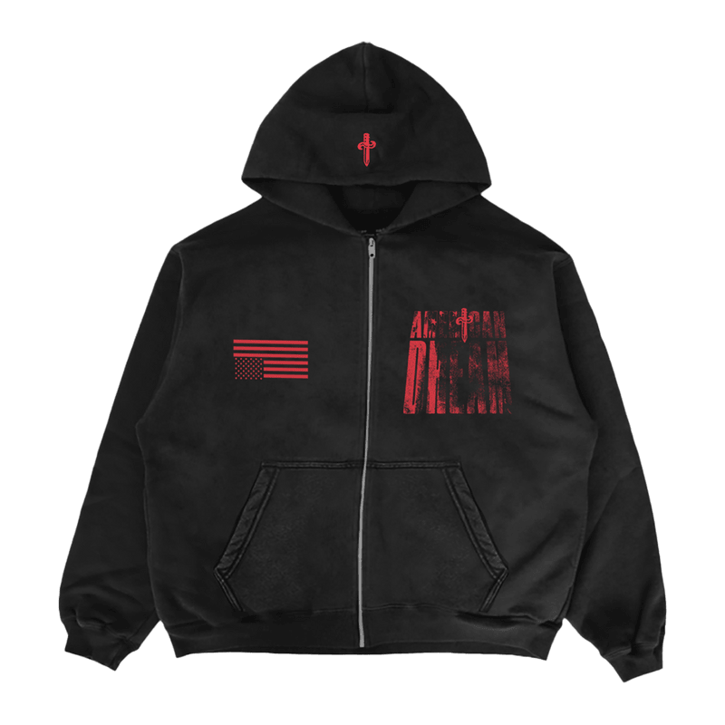 21 Savage Merch Flag Zip Up Hoodie 21 Savage Hoodie First Fathers Day Gift-1