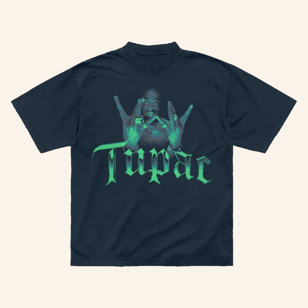 2Pac Merch Westside Navy T-Shirt Rapper Gifts For Fans-1