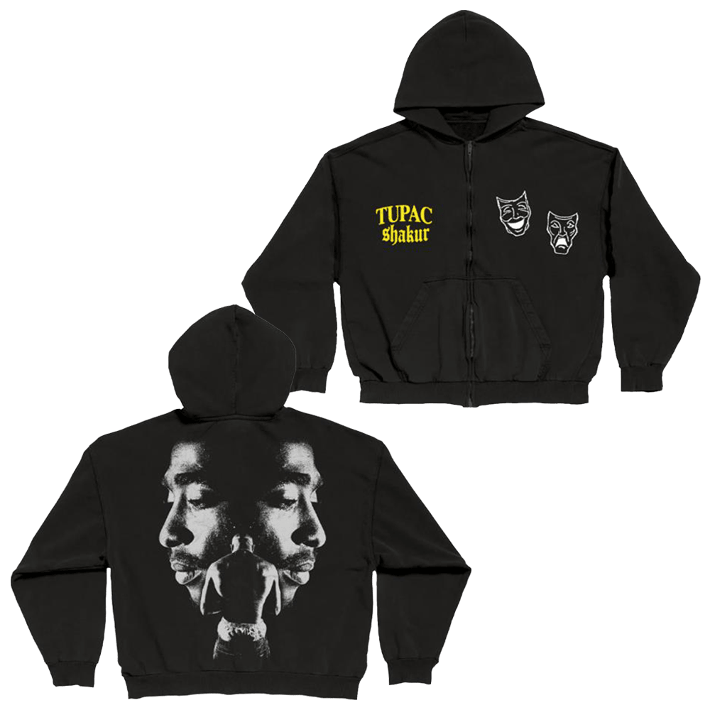 2pac Merch Gemini Mask Zip Hoodie 2pac Hoodie Good Fathers Day Gifts-1