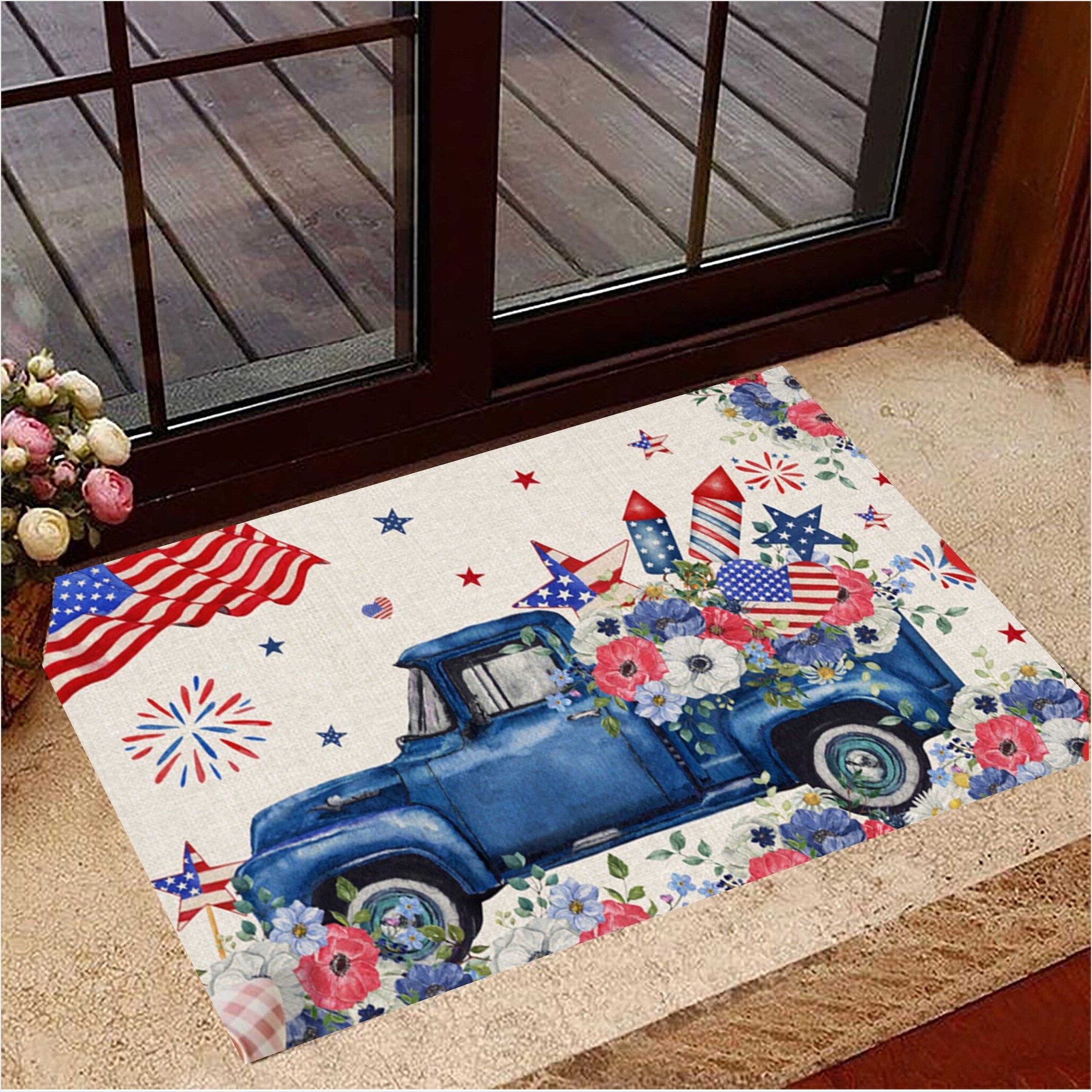 4Th Of July Doormat American Flag Happy Fourth Of July Home Decor Birthday Gifts For Fans-1