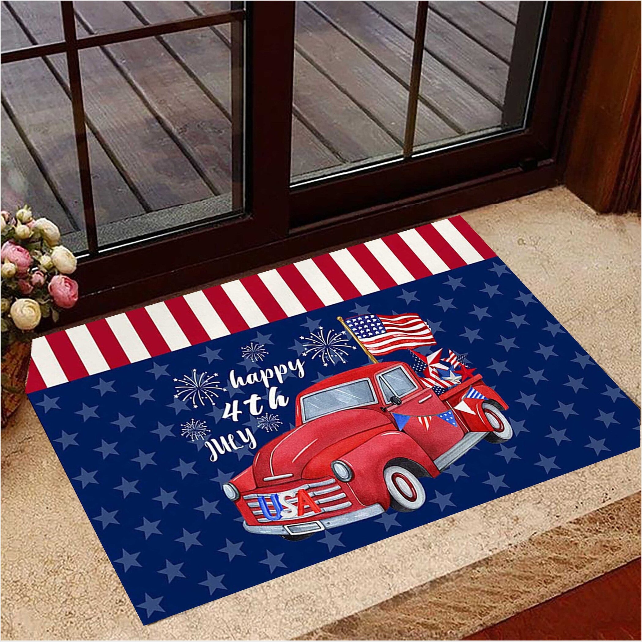 4Th Of July Doormat Happy Fourth Of July Doormat For Front Door House Decor Gifts For Friends-1