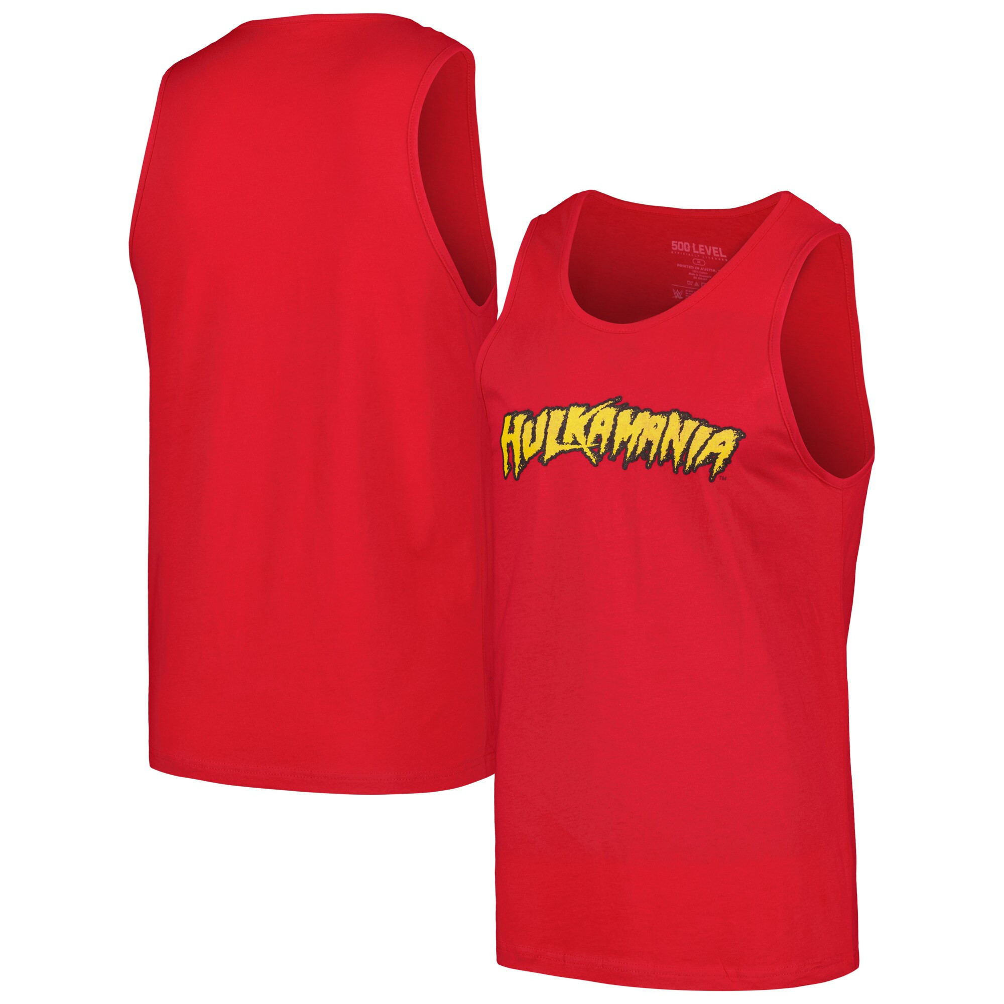 500 Level Red Hulk Hogan Hulkamania Logo Scoop Neck Tank Top Hulk Hogan Merch-1