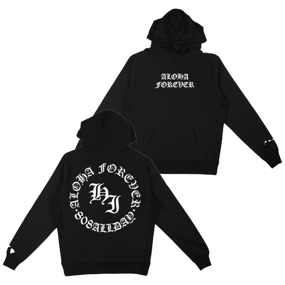 808 All Day Merch 808 All Day New Aloha Forever Black Hoodie Fathers Day Delivery Gifts-1