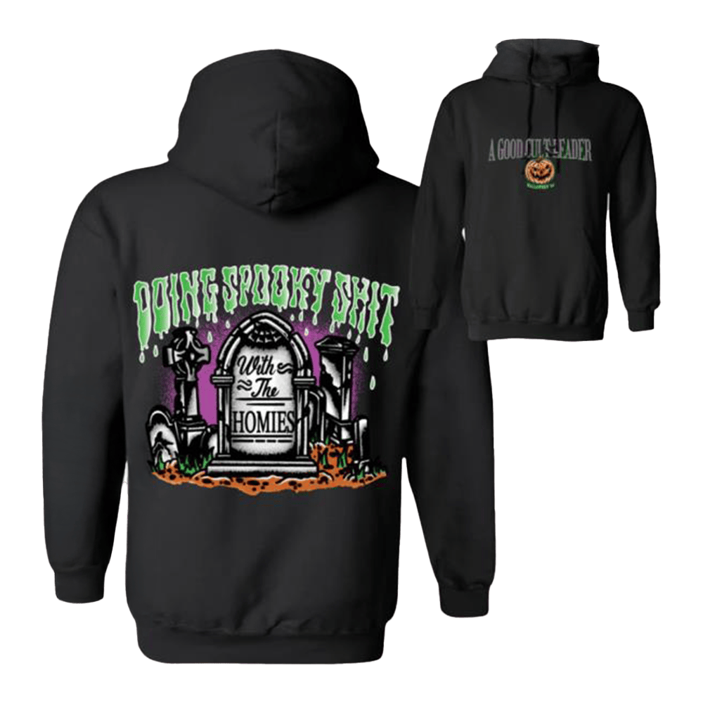 A Good Cult Merch Doing Spooky Shit With The Homies Hoodie Gifts For New Dads-1