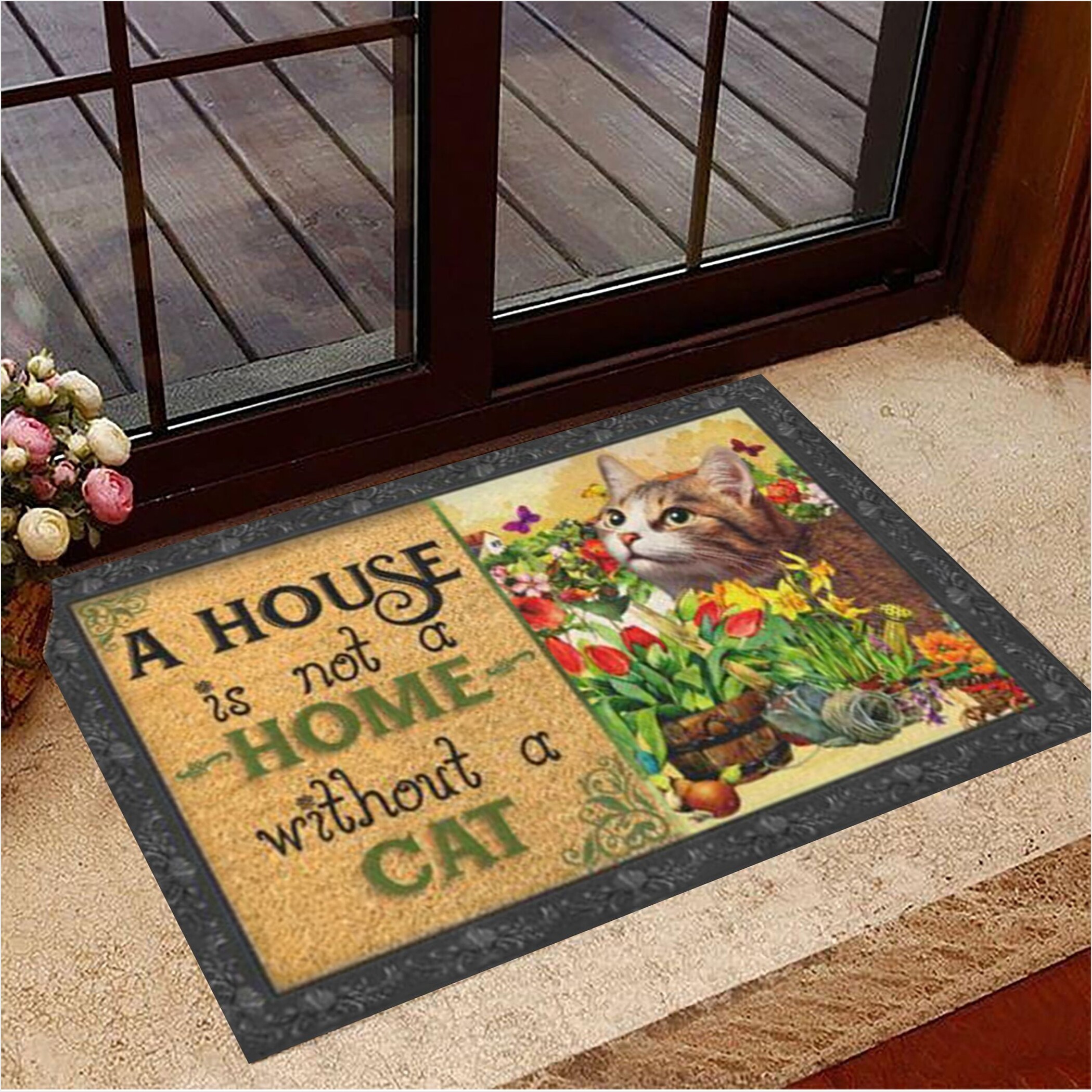 A House Is Not A Home Without A Cat Doormat Cute Welcome Mats Presents For Cat Lovers-1