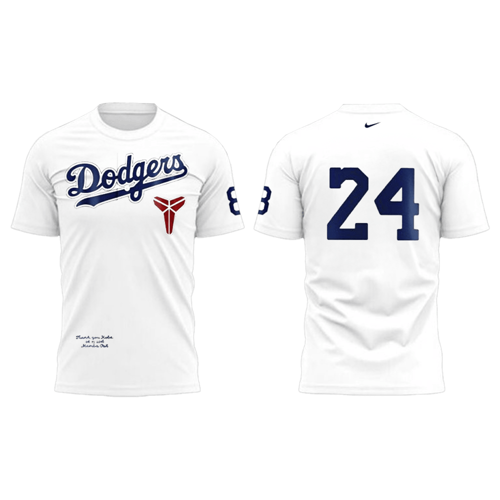 A Kobe Bryant Ãƒâ€” Nike Mamba x LA Dodgers T-Shirt Father's Day Gifts-1