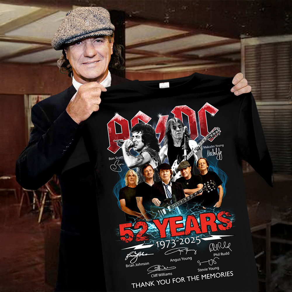 AC-DC PWR UP Tour 2025 52 Years Anniversary T-Shirt Memorial Gifts For Music Fans-1