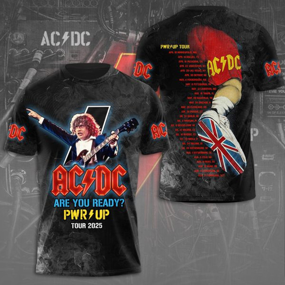 AC DC Pwr Up Tour 2025 Are You Ready Shirt Rock Band Fans Gifts Gifts For Men-1