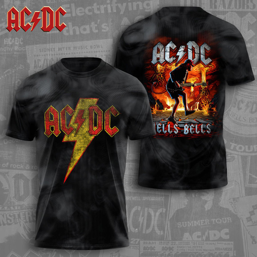 AC DC Pwr Up Tour 2025 Hells Bells Shirt ACDC Rock Band T-Shirt Gifts For Fans-1