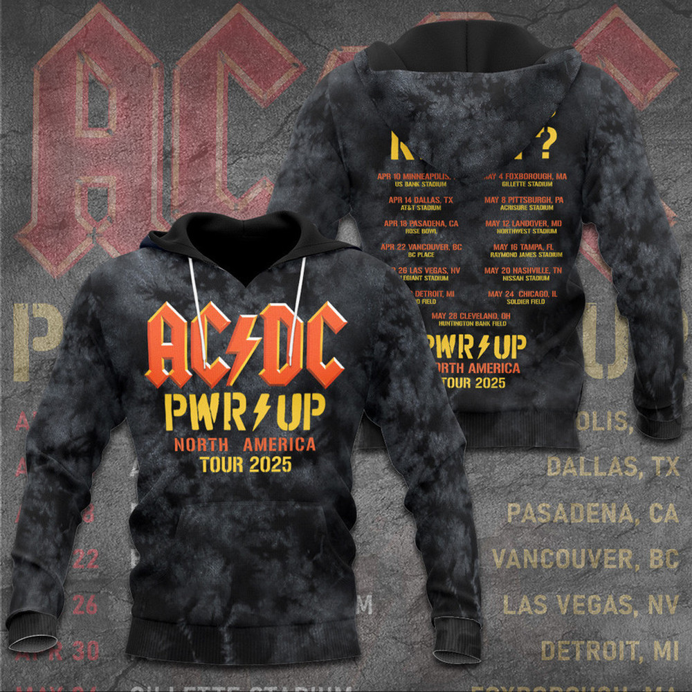 AC DC Pwr Up Tour 2025 Hoodie AC DC Gifts For Band Fans-1