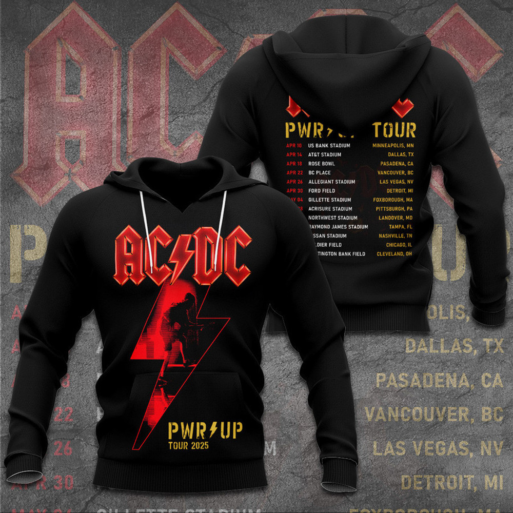 AC DC Pwr Up Tour 2025 Hoodie ACDC Band Hoodie Gifts For Band Fans-1