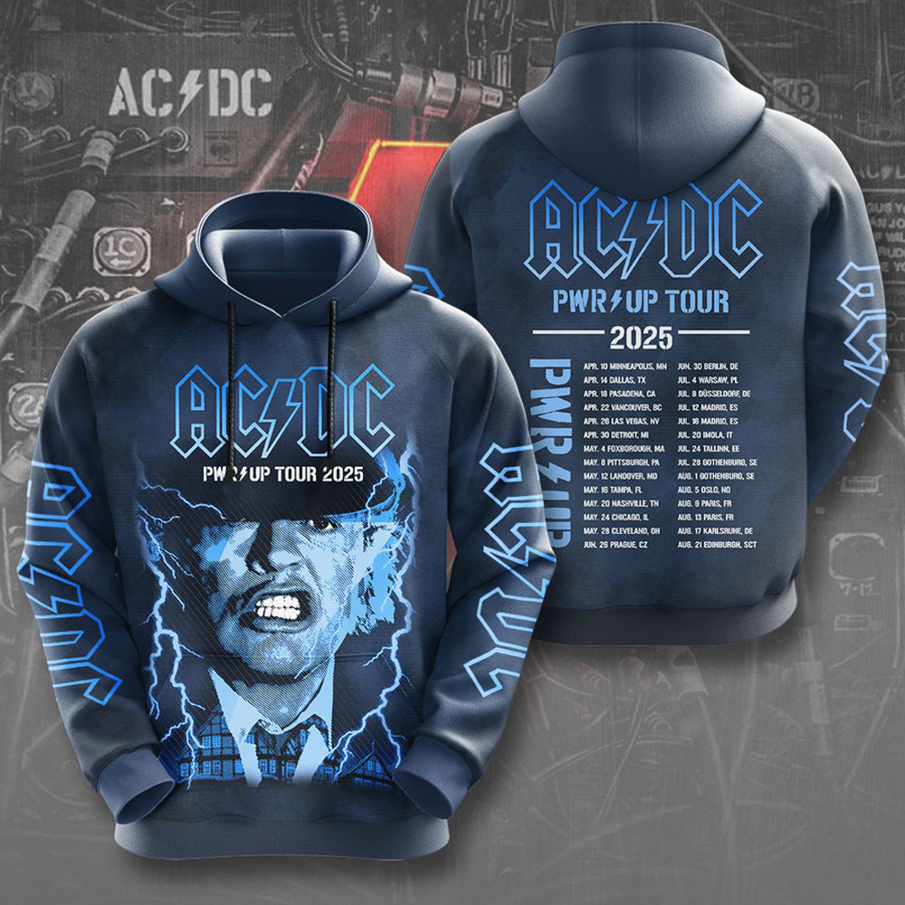 AC DC Pwr Up Tour 2025 Hoodie ACDC Band Hoodie Rock Band Fans Gifts-1